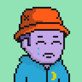 Moon Hoodie Cyan with a Bucket Hat, kawaii eyes